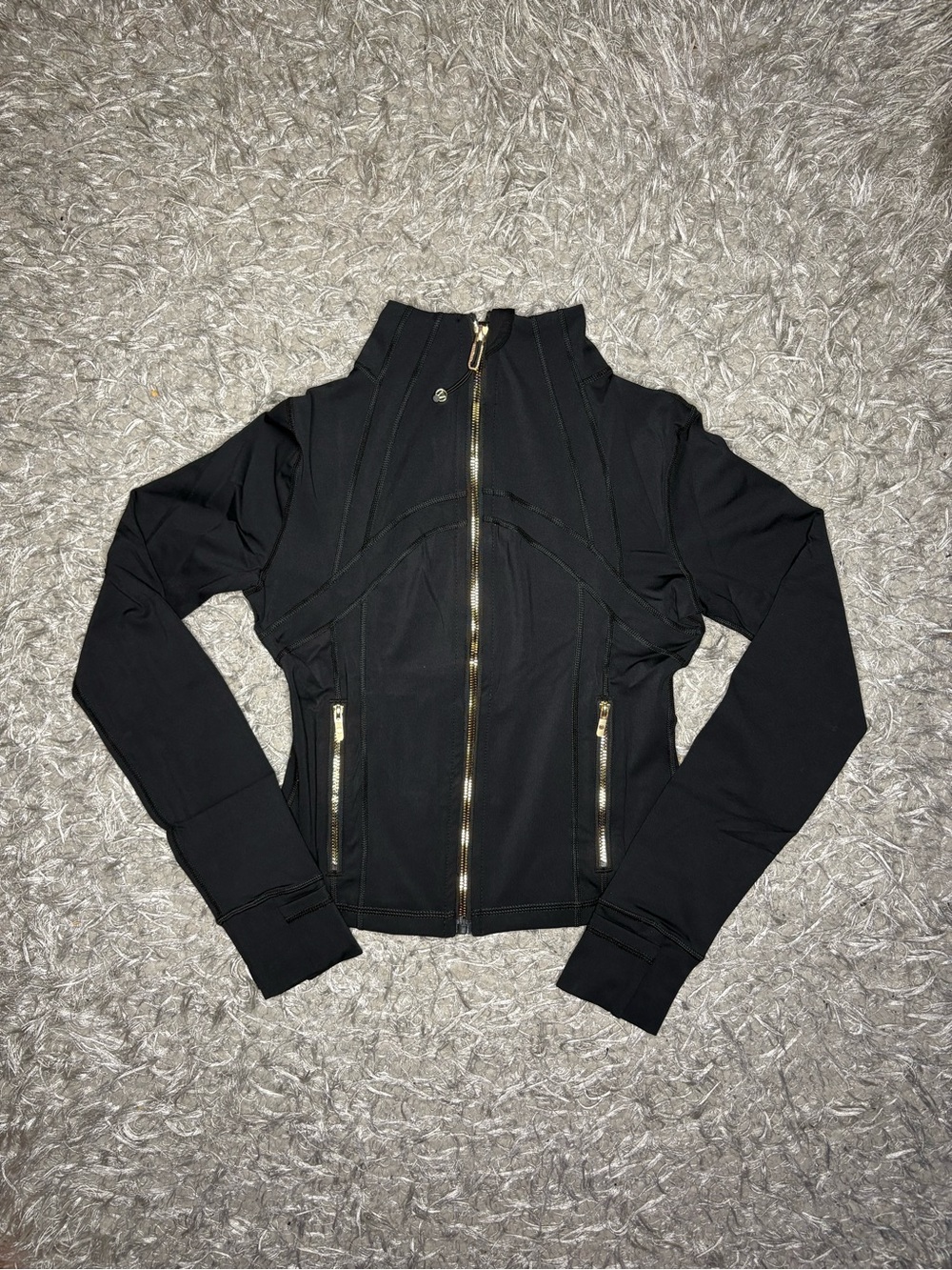 Lululemon Black Cropped Nulu Jacket & Shorts Set - Picture 2 of 5